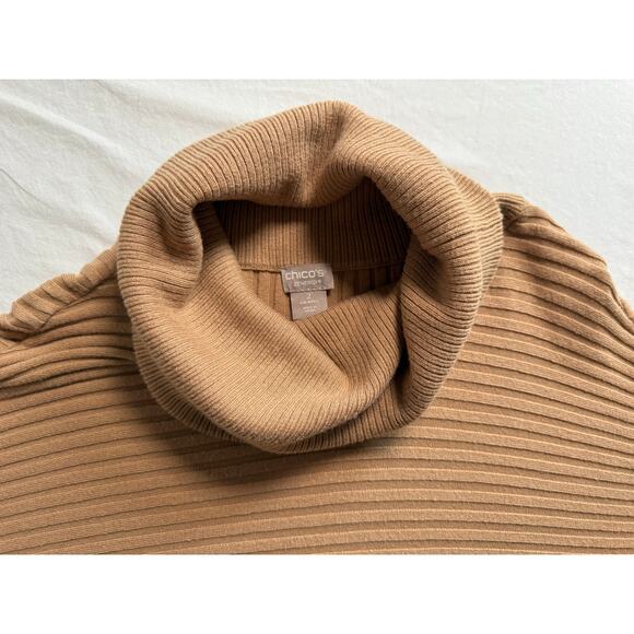 Chicos Zenergy Cowl Neck Shirt Brown Large/Chicos 2 - Picture 6 of 9